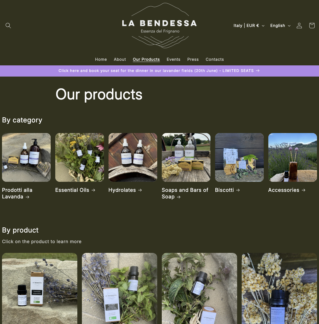 La Bendessa product site